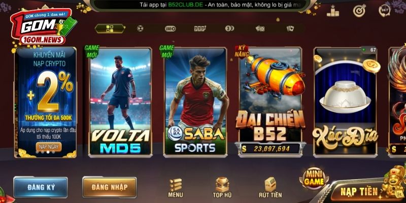Hệ sinh thái giải trí đa dạng tại website B52Club
